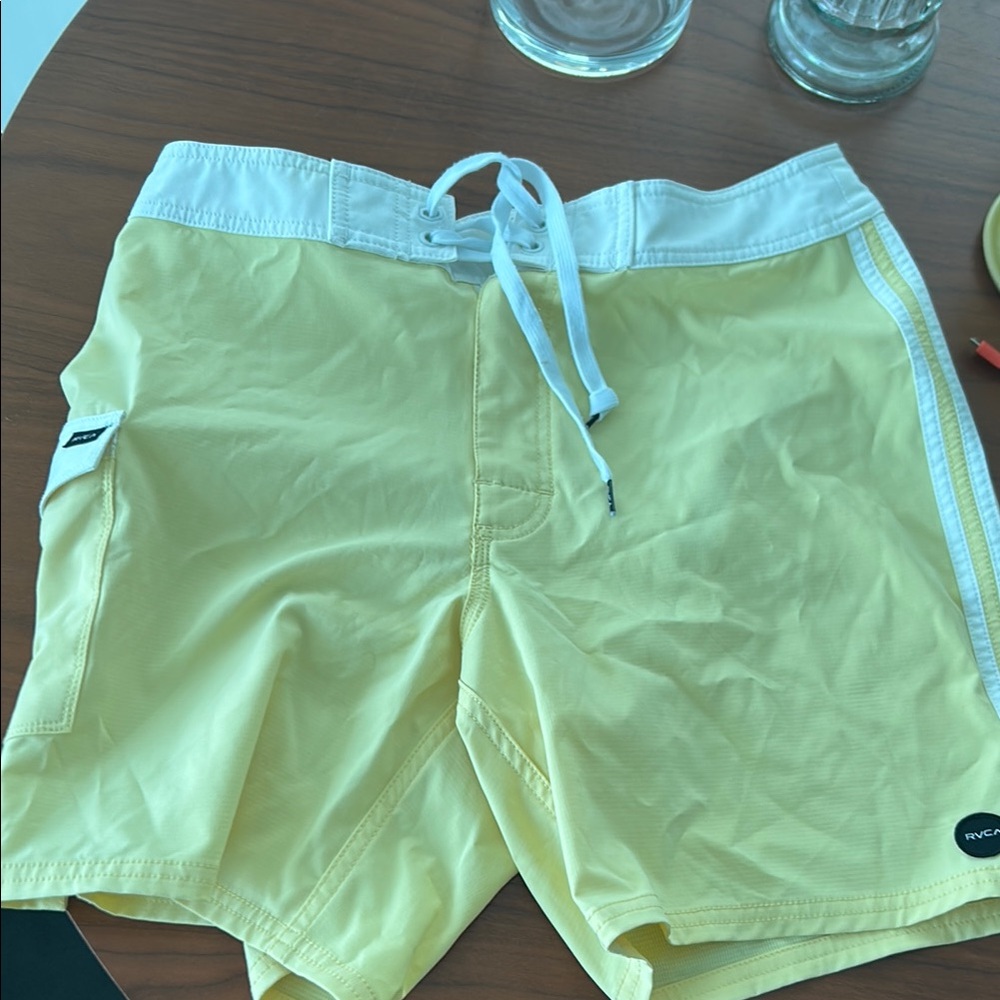 RVCA Light Yellow Swim Shorts